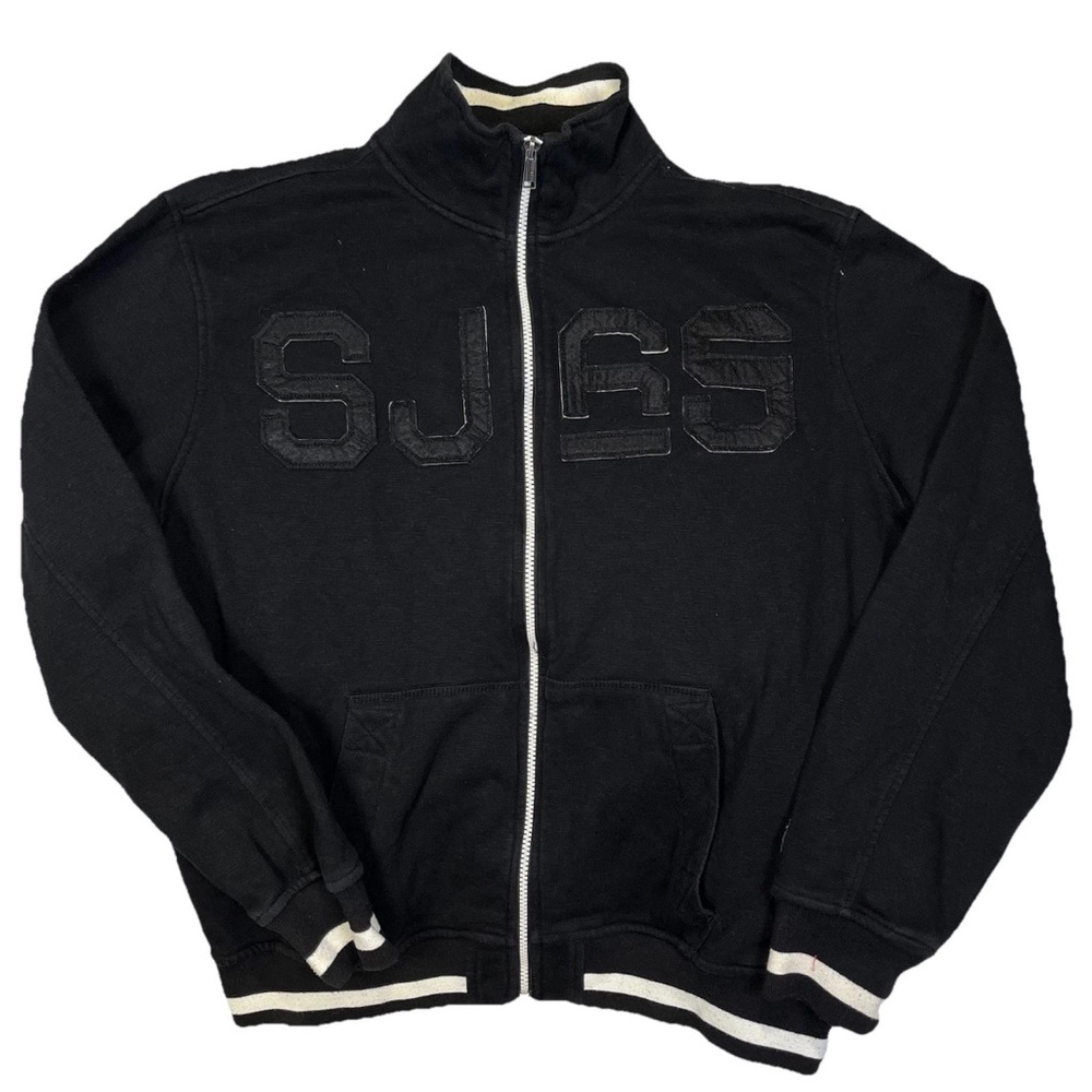 Vintage Y2K Sean John Hoodie Mens L Black Cotton Full Zip‎ Hooded Jacket